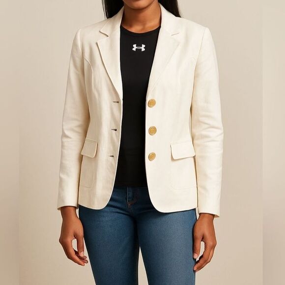 Apt. 9 Jackets & Blazers - Apt. 9 Women’s Size 12 Off White Linen Blend Stretch Blazer Jacket